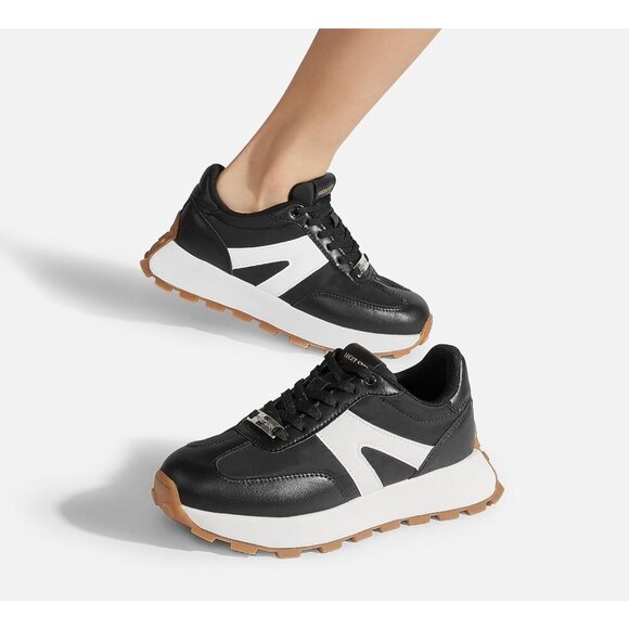 🆕 Lucky Step Casual Fashion Sneakers Women Black Retro Classic Trainers Shoes - Picture 7 of 9